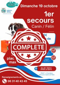 formation premier secours chiens et chats octobre 2025 Tarn
